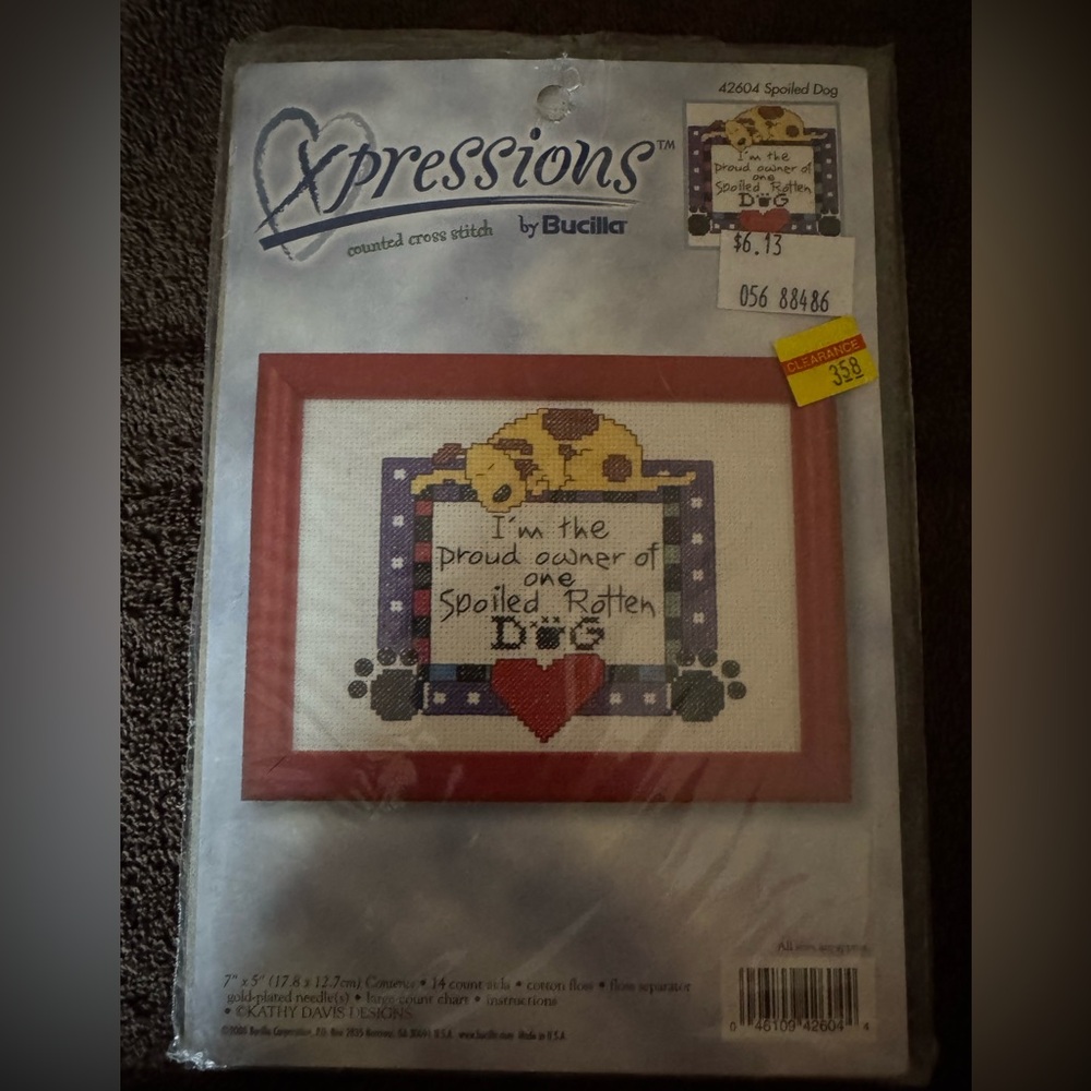 Bucilla Heartfelt Cross Stitch Kit with Red and Black